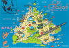 Sabah Map Postcard
